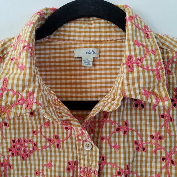 5/$30 Anthropologie Odille Embroidered Shirt - Picture 7 of 8